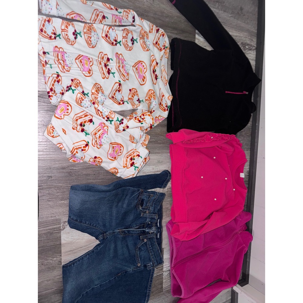 Girls Clothing Lot Old Navy Jeans Fleece Jackets Pearl Top Waffle Pajamas Sz 6